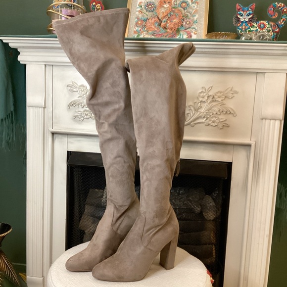Steve Madden Emotions Taupe Over-the-Knee Boots - Picture 2 of 5
